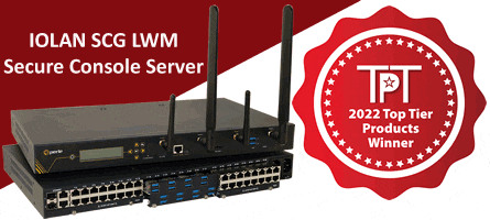 IOLAN SCG Console Server et Top Tier Product Award Logo