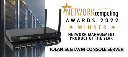 IOLAN SCG Logo du prix du produit de gestion de réseau de l'année