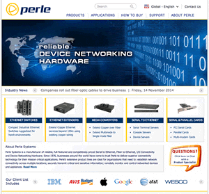 Capture d'écran du site web Perle